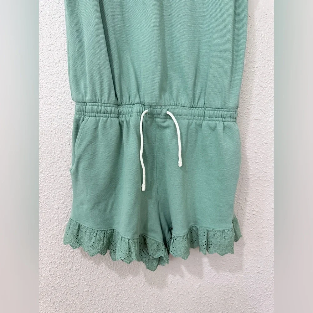RALPH LAUREN GIRLS MINT GREEN STRETCH LACE POLO ROMPER NWT SIZE XL